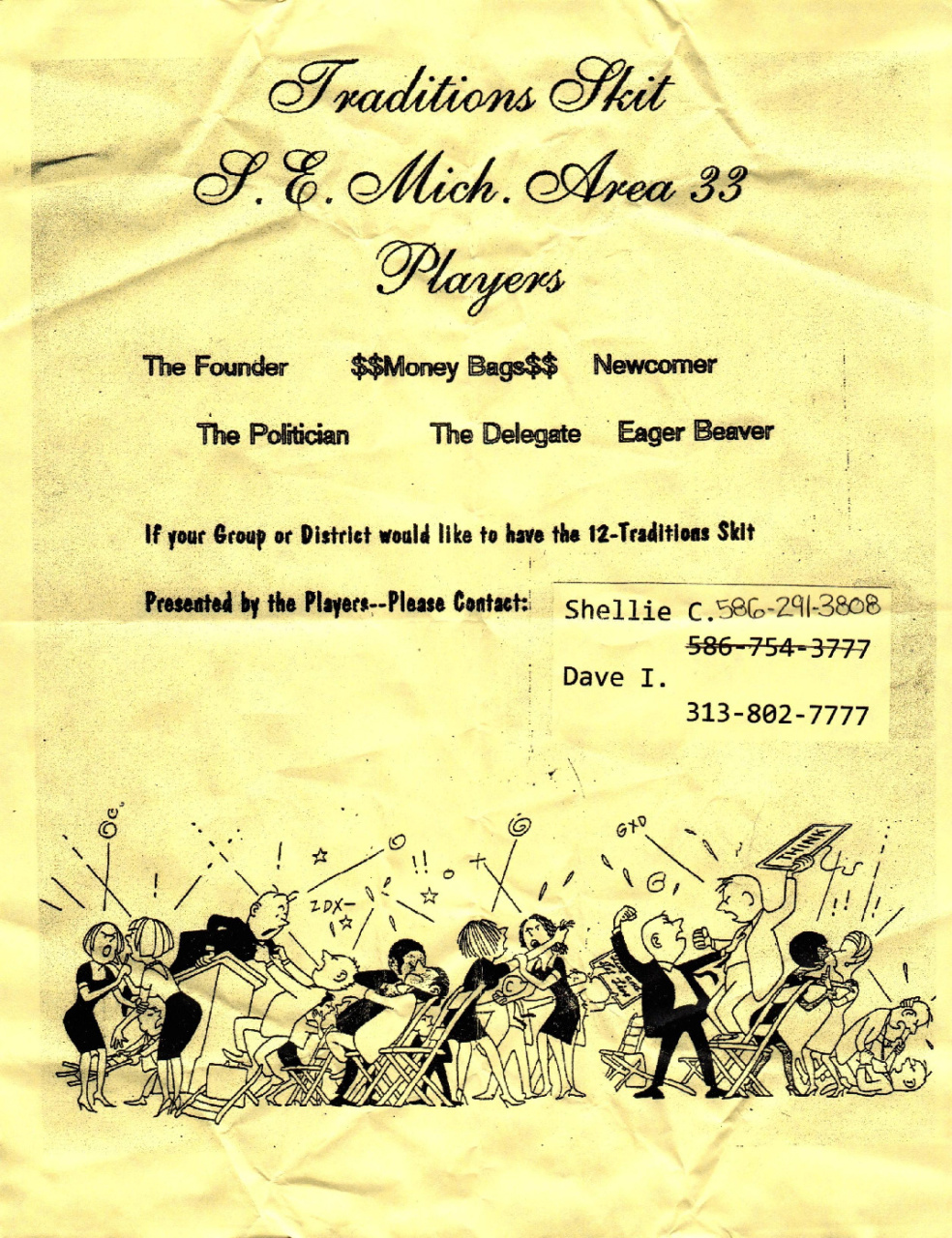 Traditions skit volunteers needed
