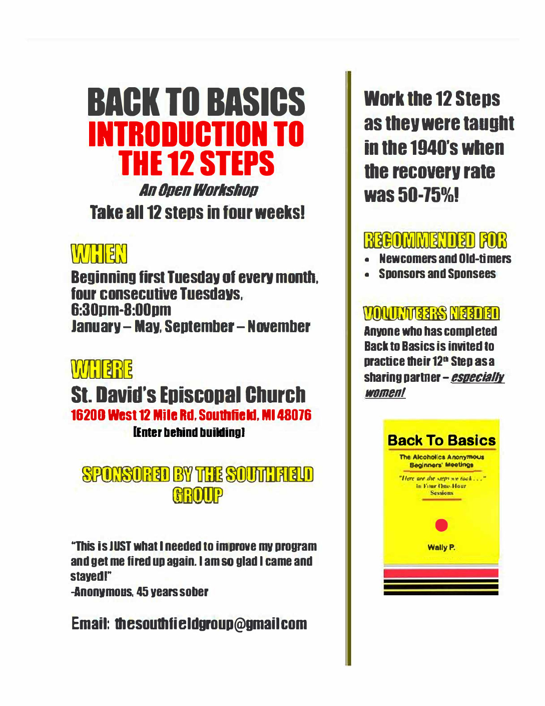 Back to Basics Introduction to the 12 Steps