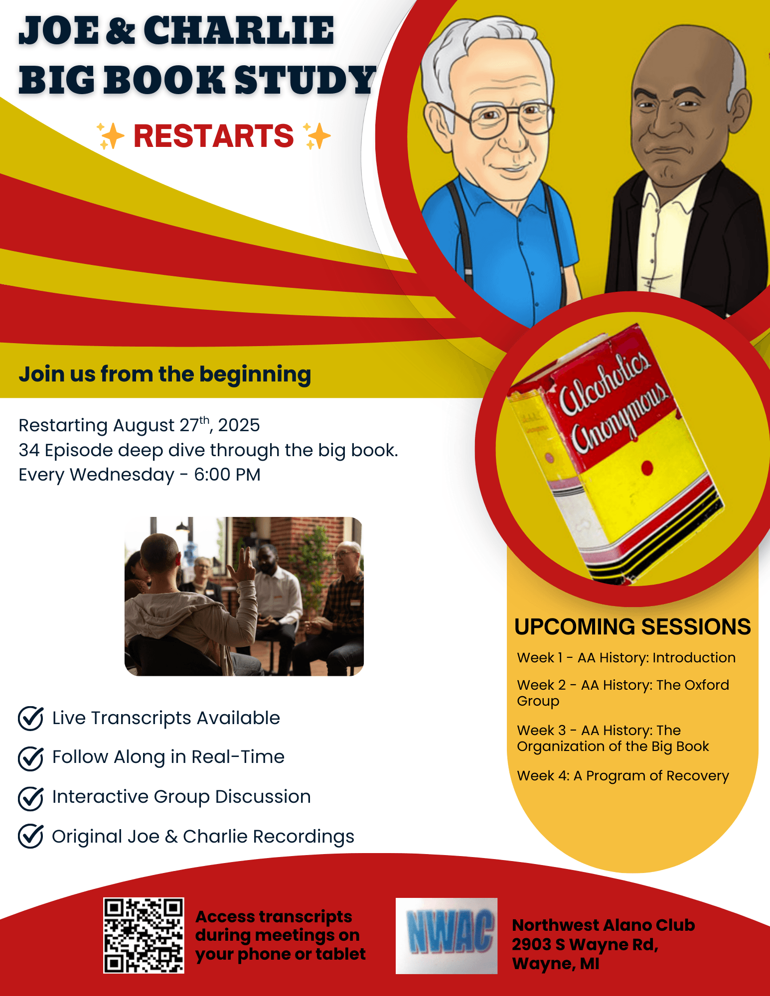 Joe & Charlie Big Book Study Restarting